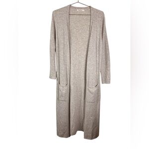 WoolOvers Cozy Longline Cardigan in Natural beige color size small